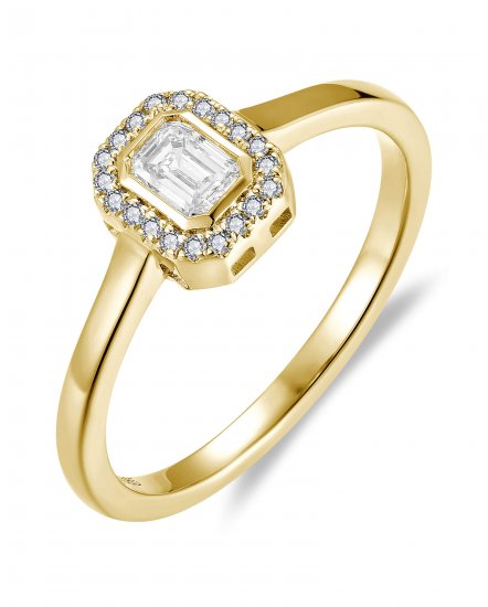 EMERALD CUT DIAMOND ENGAGEMENT RING (VR516)