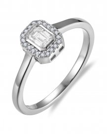 EMERALD CUT DIAMOND ENGAGEMENT RING (VR516)