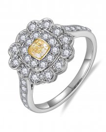 MULTI TONE CUSHION DIAMOND ENGAGEMENT RING (VR517)