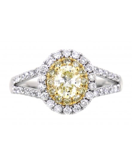 MULTI TONE OVAL DIAMOND ENGAGEMENT RING (TR3172)