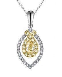 MULTI TONE PEAR DIAMOND PENDANT (TP2781)