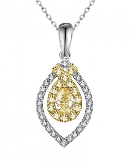 MULTI TONE PEAR DIAMOND PENDANT (TP2781)