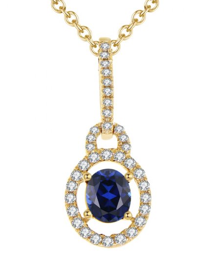 OVAL SAPPHIRE DIAMOND PENDANT (SP510)
