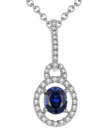 OVAL SAPPHIRE DIAMOND PENDANT (SP510)