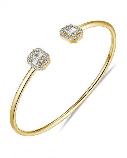 BAGUETTE DIAMOND CUFF STYLE BANGLE BRACELET (TB541)