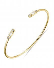 BAGUETTE DIAMOND CUFF STYLE BANGLE BRACELET (TB561)