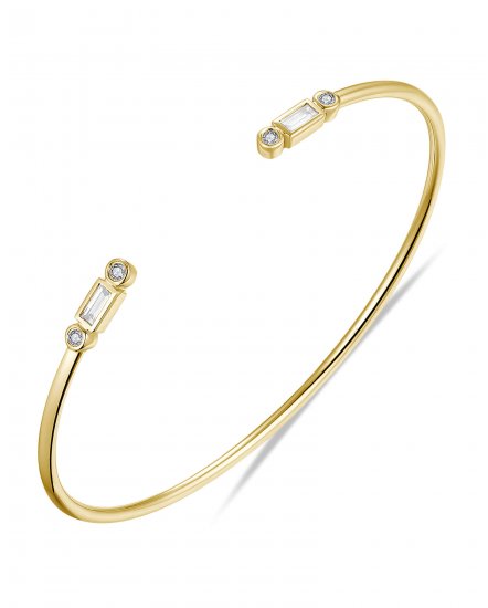 BAGUETTE DIAMOND CUFF STYLE BANGLE BRACELET (TB561)
