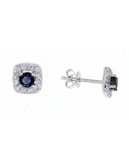 ROUND SAPPHIRE DIAMOND STUDS (TE1061)