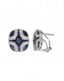 OVAL SAPPHIRE DIAMOND OMEGA BACK (TE1091)