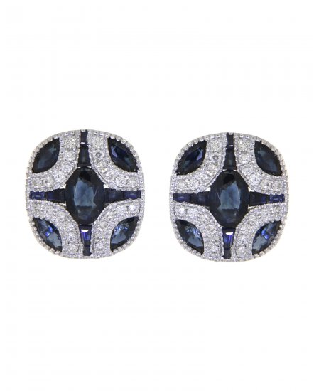 OVAL SAPPHIRE DIAMOND OMEGA BACK (TE1091)