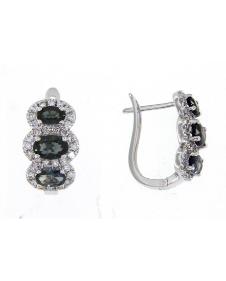 OVAL SAPPHIRE DIAMOND EARRINGS (TE1120)
