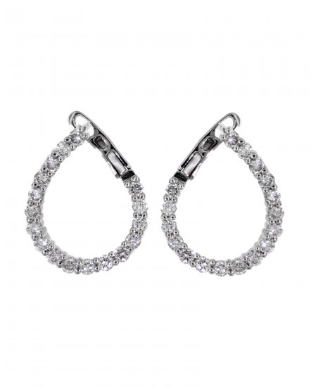 PEAR STYLE DIAMOND HOOPS (TE1163)