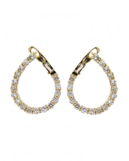 PEAR STYLE DIAMOND HOOPS (TE1163)