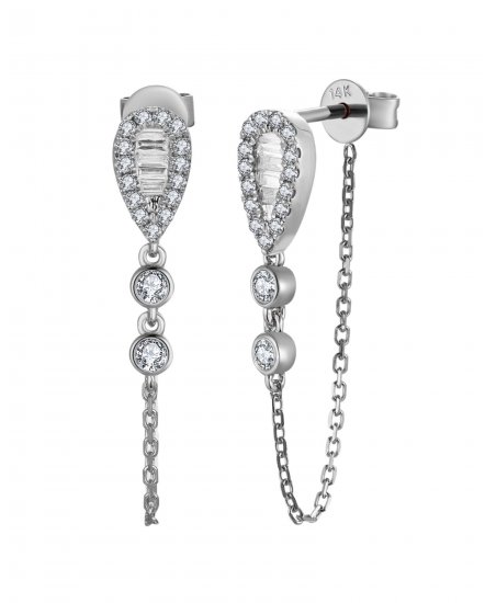 CHAIN STYLE BAGUETTE DIAMOND DANGLING (TE2186)