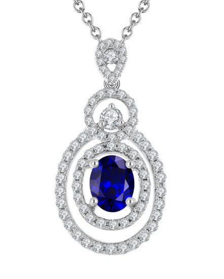OVAL SAPPHIRE DIAMOND PENDANT (TP1369)