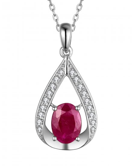 OVAL RUBY DIAMOND PENDANT (TP2493)