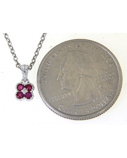 CLOVER STYLE COLORED STONE DIAMOND PENDANT (TP2497)