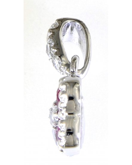 CLOVER STYLE COLORED STONE DIAMOND PENDANT (TP2497)