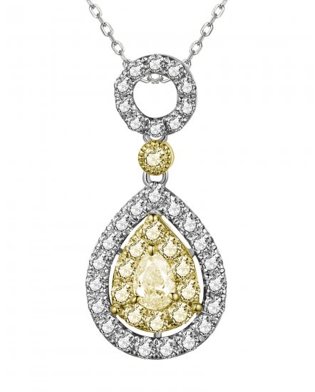 MULTI TONE PEAR DIAMOND PENDANT (TP2593)