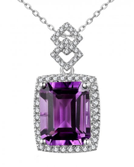 AMETHYST DIAMOND PENDANT (TP2963)