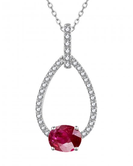 OVAL RUBY DIAMOND PENDANT (TP3104)