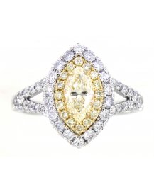MULTI TONE MARQUISE DIAMOND ENGAGEMENT RING (TR3270)