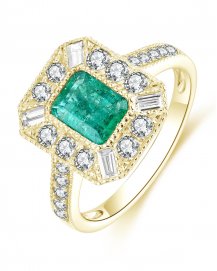 EMERALD CUT DIAMOND RING (TR4466)