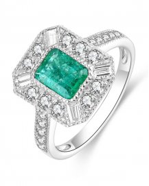 EMERALD CUT DIAMOND RING (TR4466)