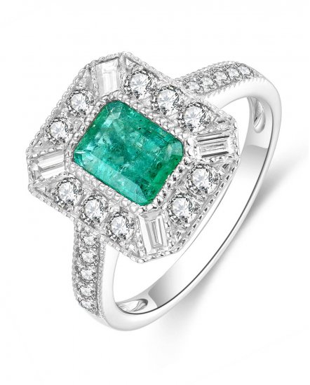 EMERALD CUT DIAMOND RING (TR4466)