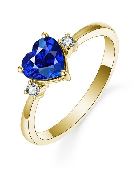 HEART SAPPHIRE DIAMOND RING (TR5248)